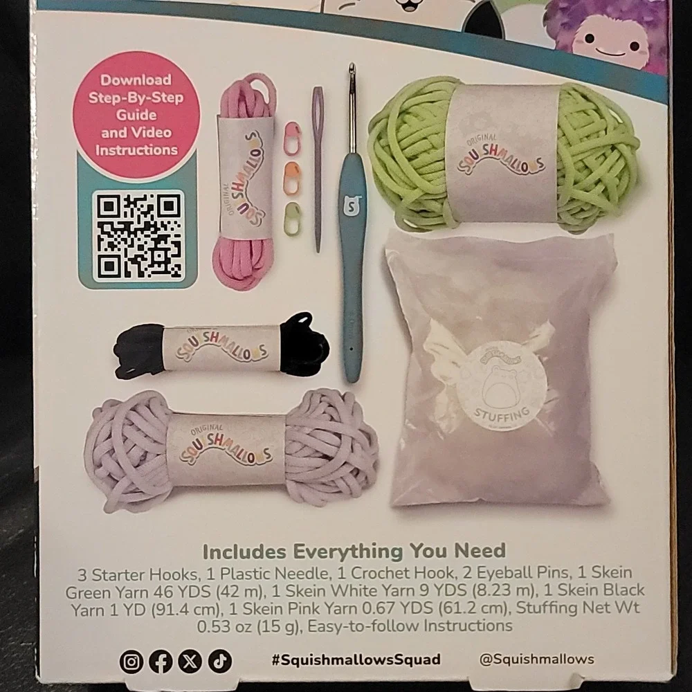 NEW 2 Squishmallows Bebe the Bluebird & Wendy The Frog Crochet Kit for Beginners